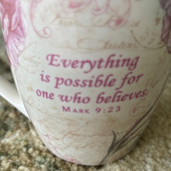 NWOT “Believe” Butterfly Mug - Pink and Cream - Picture 7 of 7